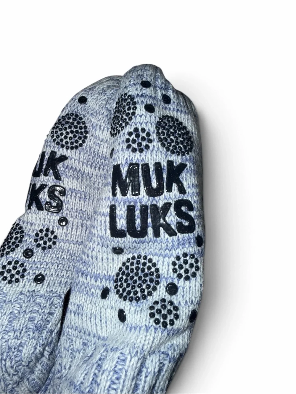 Muk Luks Blue and White Snowflake Cabin Socks